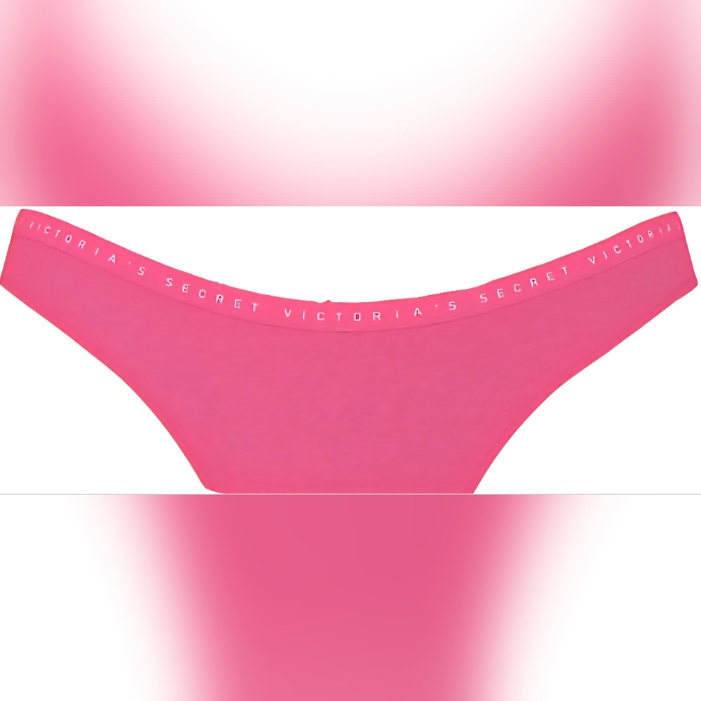 5/$40🛍Victoria's Secret Cotton High Leg Scoop Thong Pink NWOT
